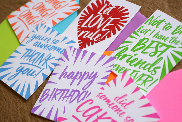 Bold, Bright, Letterpress – Our Boom! Collection