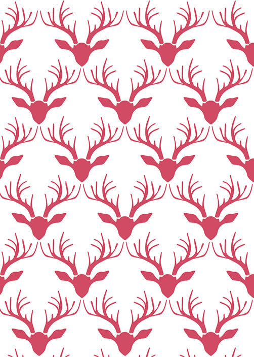 Antlers Pattern Holiday Gift Wrap from Sky of Blue Cards $6 for 2 sheets