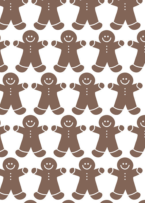 GIngerbread Men Holiday Gift Wrap from Sky of Blue Cards $6 for 2 sheets