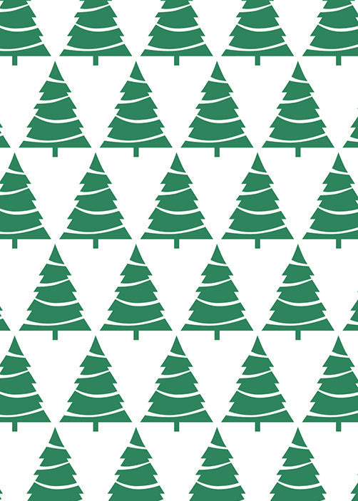 Xmas Tree Pattern Holiday Gift Wrap from Sky of Blue Cards $6 for 2 sheets