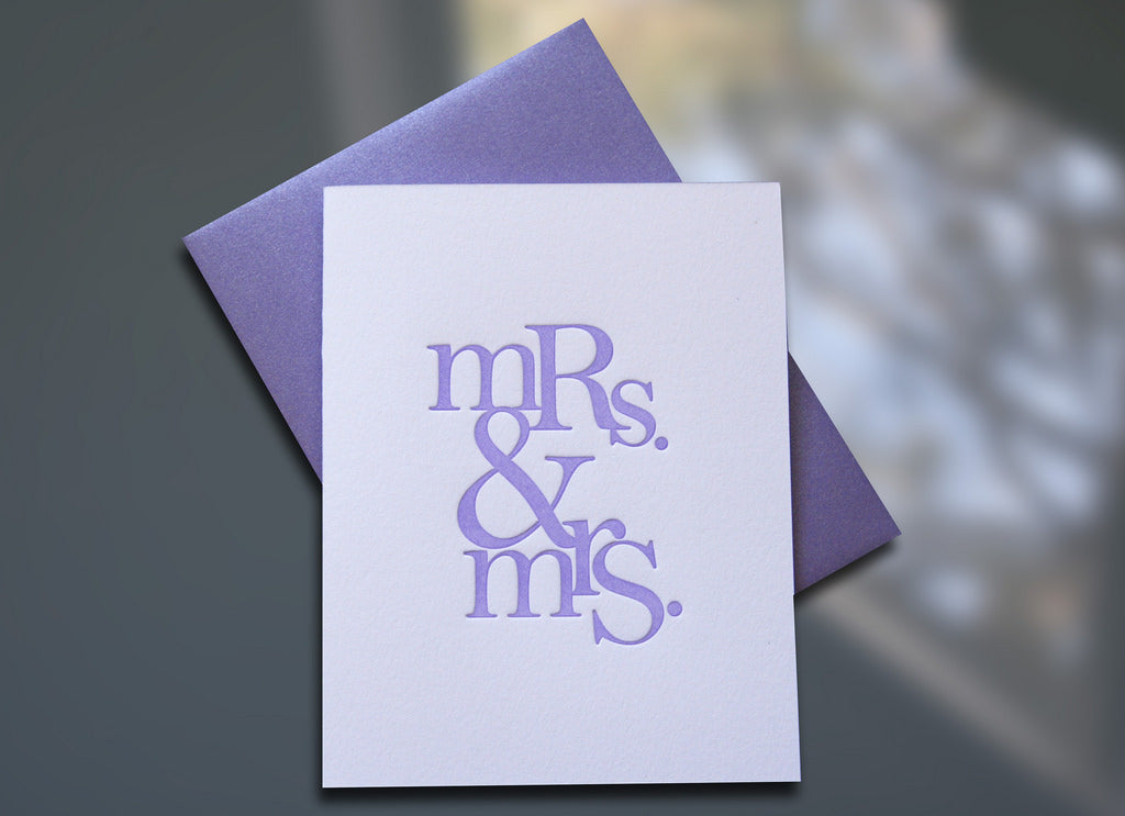 Mrs. & Mrs. — Stacked Wedding Card