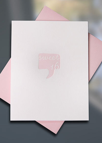 Sweet 16 Letterpress Birthday Card — Sky of Blue Cards — $5/single