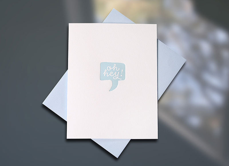 Oh Hey Birthday Letterpress Card — Sky of Blue Cards — $5/single