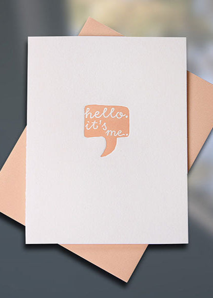 Hello Letterpress Card — Sky of Blue Cards — $5/single $20/Box of 8