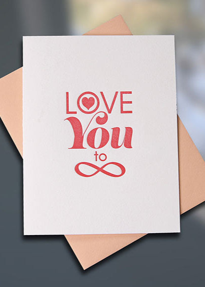 Love Infinity Letterpress Card — Sky of Blue Cards — $5/single