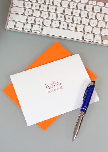 Hello XOXO Blank Note Card - Sky of Blue Cards - $4.50
