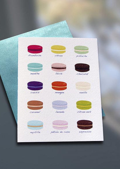 Macaron Chart Letterpress Note Card - Sky of Blue Cards - $4.50