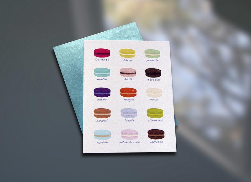 Macaron Chart Letterpress Note Card - Sky of Blue Cards - $4.50