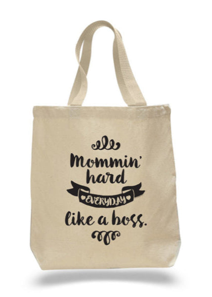 Mommin' Hard Tote Bag by Sky of Blue Cards - $20 www.skyofbluecards.com