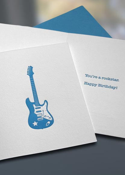 Rockstar Letterpress Birthday Card - Sky of Blue Cards - $4.50