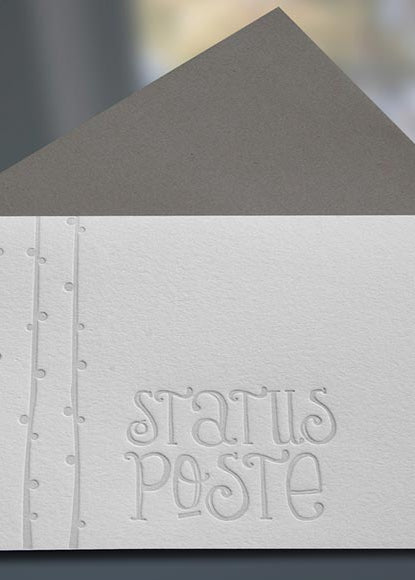 Status Poste Letterpress Note Cards - Sky of Blue Cards - $4.50 single $18 boxed set of 8