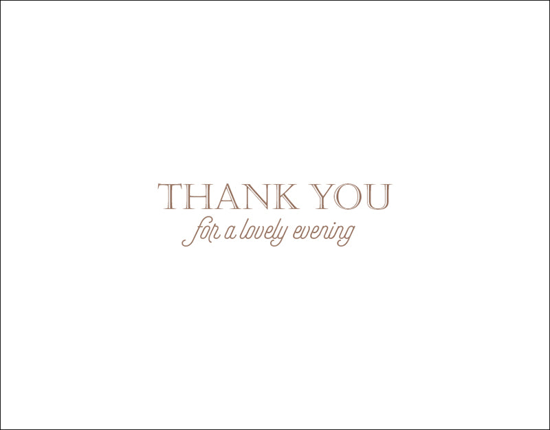 Thank You Evening Letterpress Thank You Card - Sky of Blue Cards - $4.50 single, $18 Boxed Set of 8