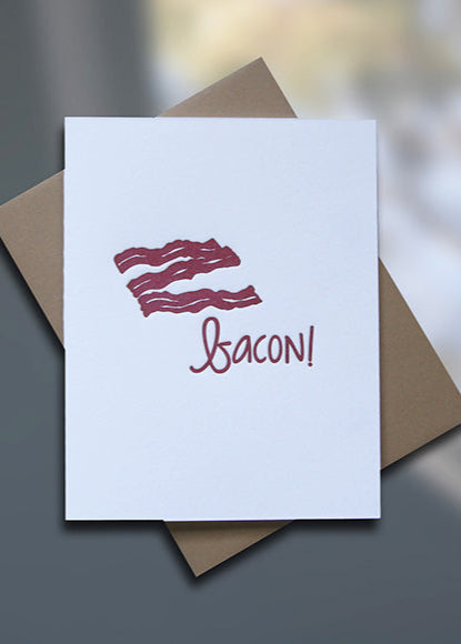 Bacon Letterpress Birthday Card - Sky of Blue Cards - $4.50 single