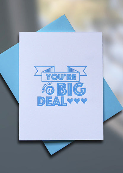 Big Deal Letterpress Birthday Card - Sky of Blue Cards - $4.50 single