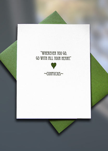 Confucius Letterpress Graduation Card - Sky of Blue Cards - $4.50 single