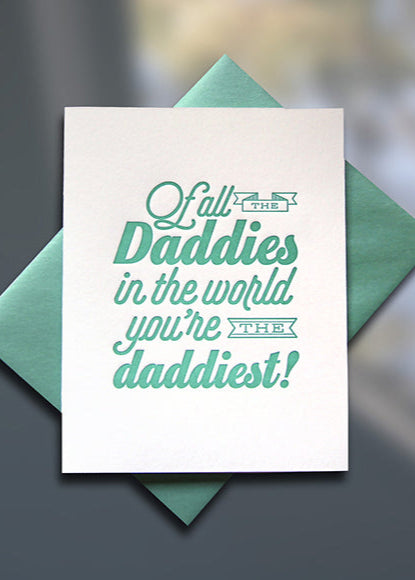 Daddy World Letterpress Father's Day Card - Sky of Blue Cards - $4.50 single