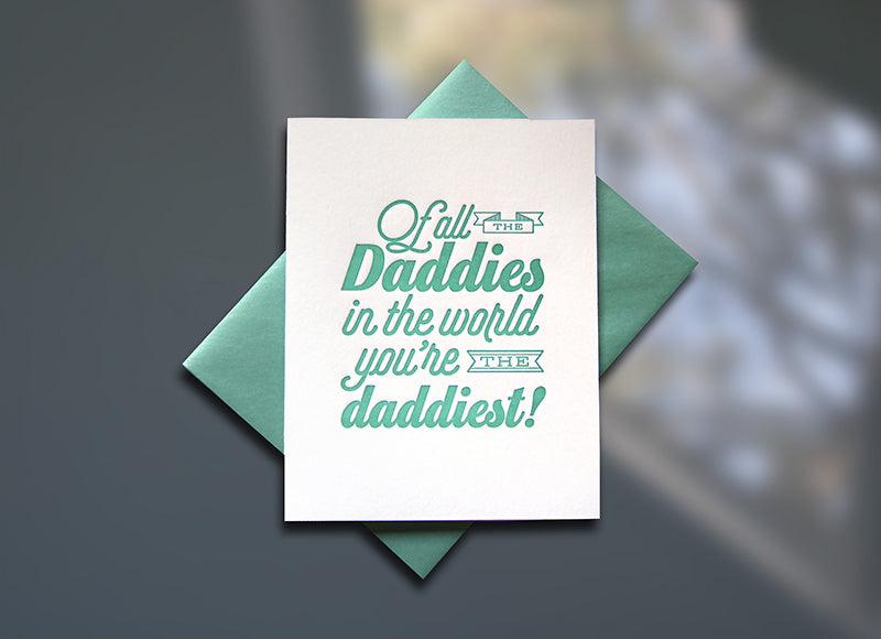 Daddy World Letterpress Father's Day Card - Sky of Blue Cards - $4.50 single