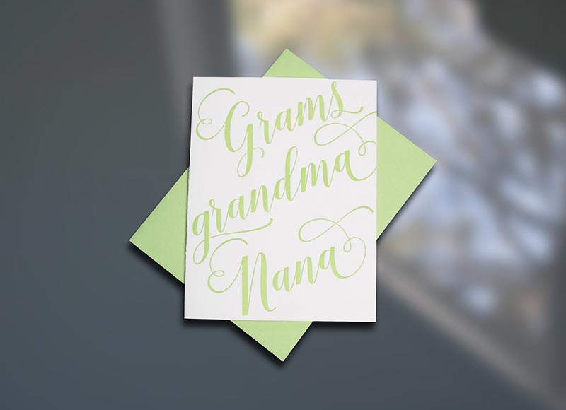 Grams Letterpress Mother's Day card by Sky of Blue Cards. $5/single www.skyofbluecards.com