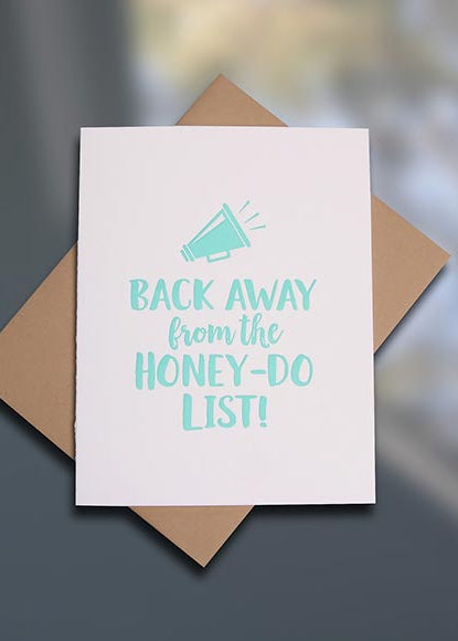 Honey-Do List letterpress Father's Day card by Sky of Blue Cards. $5/single www.skyofbluecards.com