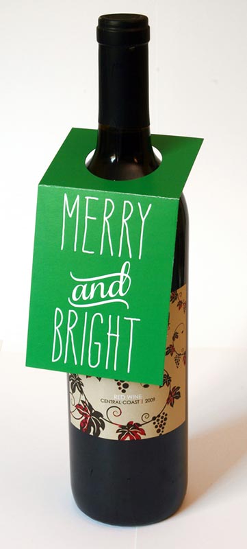 Merry and Bright Wine Bottle Tags - Sky of Blue Cards - $5.00