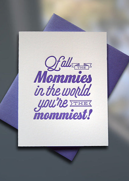 Mommy World Letterpress Mother's Day Card - Sky of Blue Cards - $4.50 single