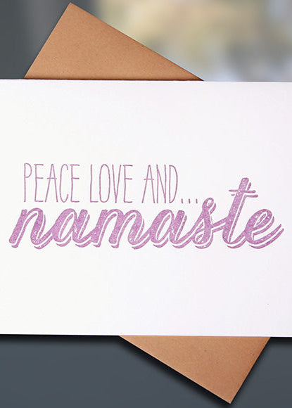 Namaste Letterpress Note Card by Sky of Blue Cards, $5 Single/$20 Boxed Set of 8 www.skyofbluecards.com