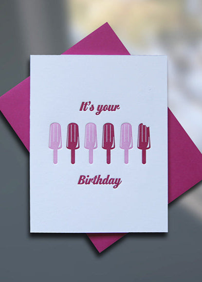 Popsicles Letterpress Birthday Card - Sky of Blue Cards - $4.50 single