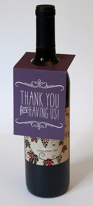 Thank You Wine Bottle Tags - Sky of Blue Cards - $5.00