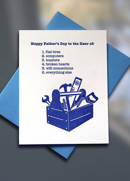 Toolbox Letterpress Father's Day Card - Sky of Blue Cards - $4.50 single